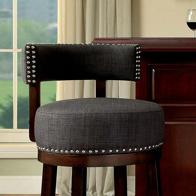 LYNSEY Dark Oak/Gray 29" Bar Stool - Furniture 4 Less Outlet (Salinas,CA)