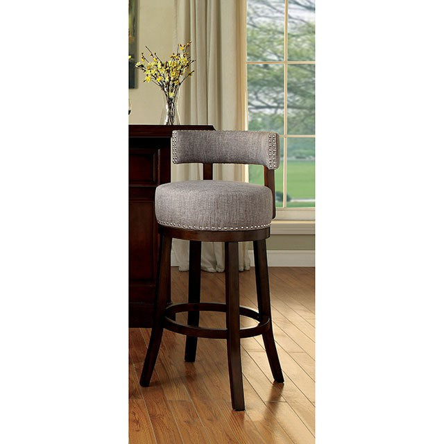 LYNSEY Dark Oak/Light Gray 29" Bar Stool - Furniture 4 Less Outlet (Salinas,CA)