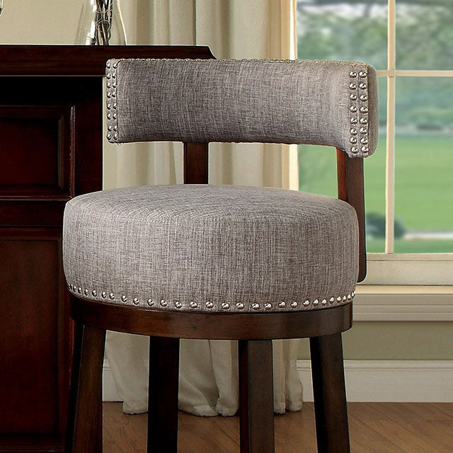 LYNSEY Dark Oak/Light Gray 29" Bar Stool - Furniture 4 Less Outlet (Salinas,CA)