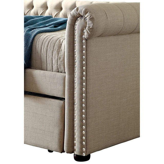 Leanna Daybed w Trundle Beige - Furniture 4 Less Outlet (Salinas,CA)