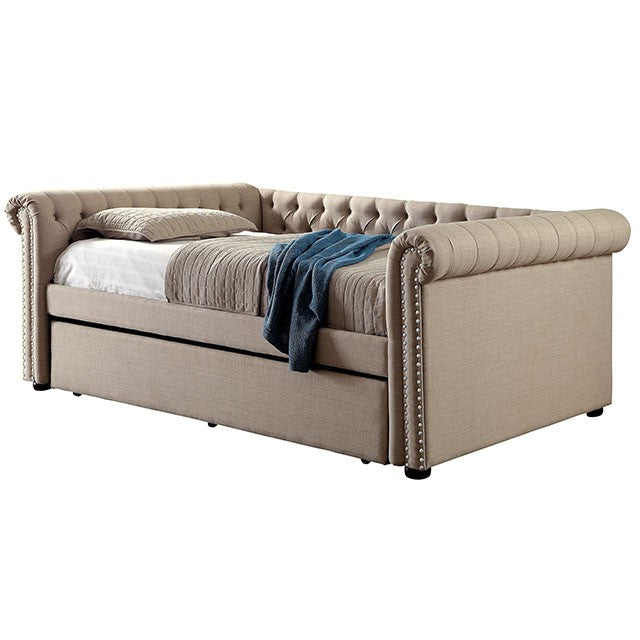 Leanna Daybed w Trundle Beige - Furniture 4 Less Outlet (Salinas,CA)