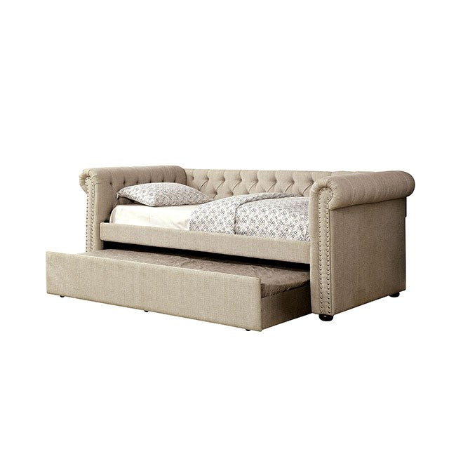 Leanna Daybed w Trundle Beige - Furniture 4 Less Outlet (Salinas,CA)