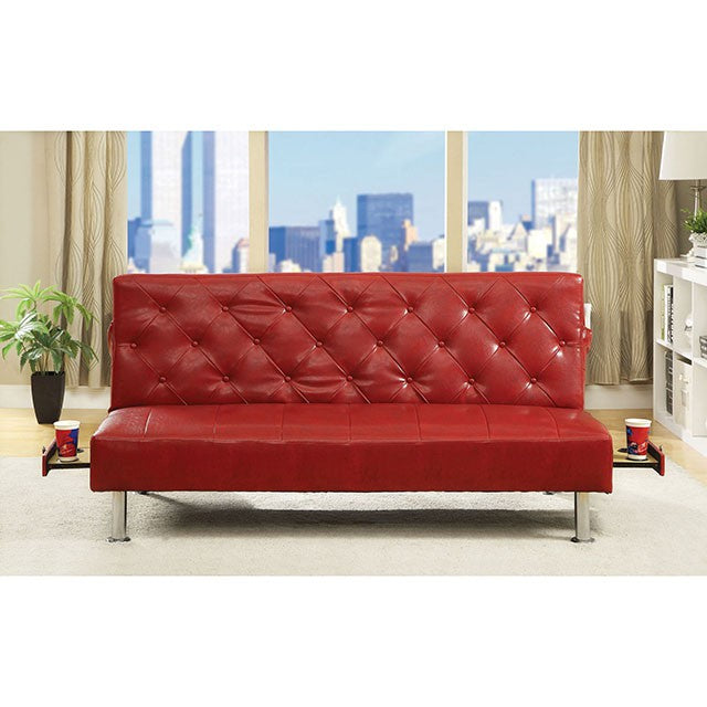 Farel Futon Sofa Red & White - Furniture 4 Less Outlet (Salinas,CA)