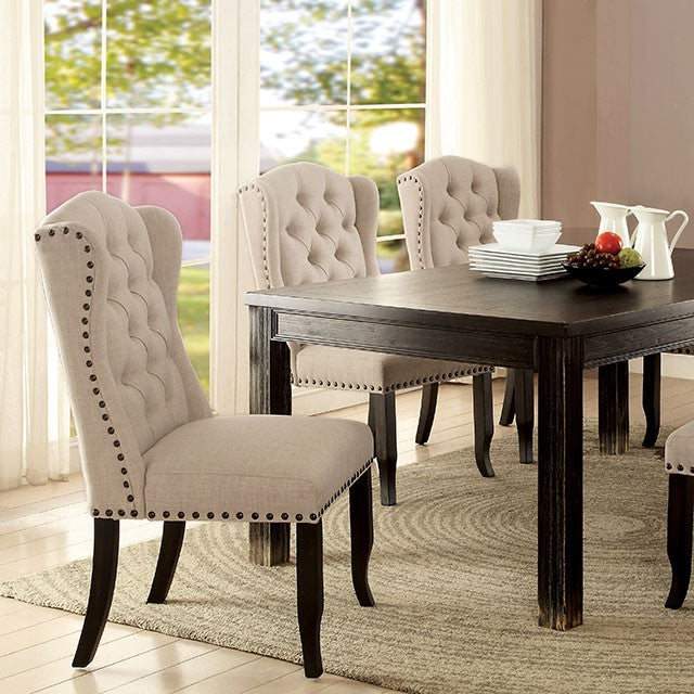 Sania 7 Pc Dining Table Set Black - Furniture 4 Less Outlet (Salinas,CA)