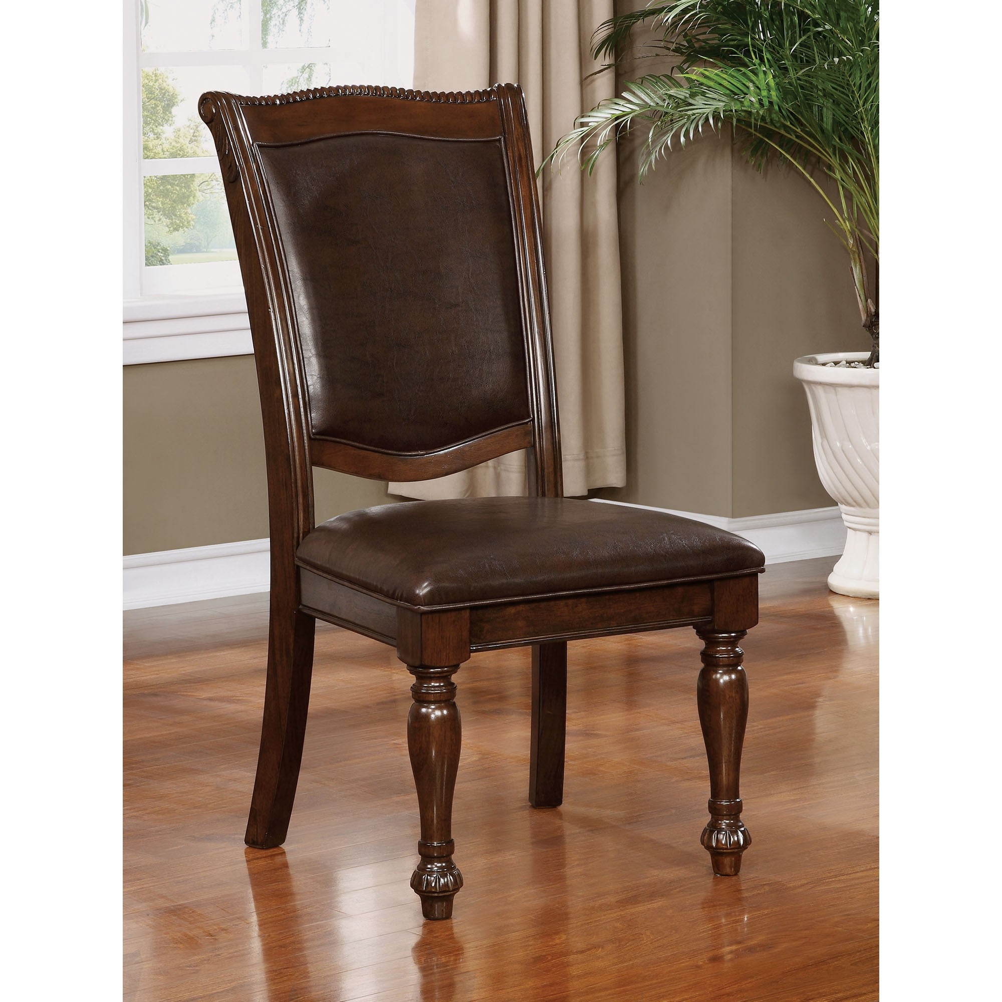 Alpena Brown Cherry/Espresso Arm Chair & Side Chair (2/CTN) - Furniture 4 Less Outlet (Salinas,CA)