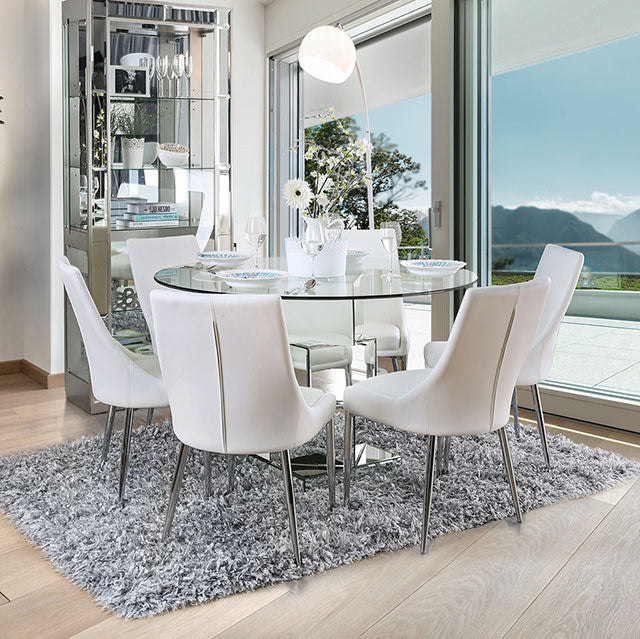 Izzy 5 Pc Dining Table Set (White Chairs) - Furniture 4 Less Outlet (Salinas,CA)