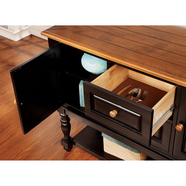 MAYVILLE Black/Antique Oak Server - Furniture 4 Less Outlet (Salinas,CA)