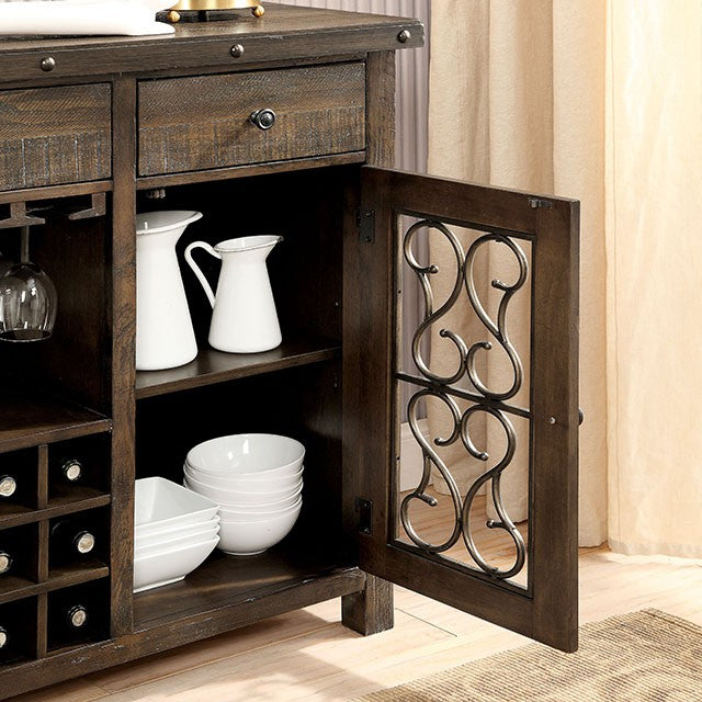 PAULINA Rustic Walnut Server - Furniture 4 Less Outlet (Salinas,CA)