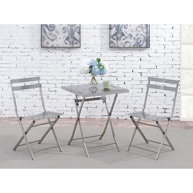 Lilah Stainless Folding Chair (2/Ctn) - Furniture 4 Less Outlet (Salinas,CA)