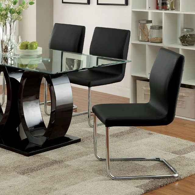 Lodia 7 Pc Dining Table Set Black - Furniture 4 Less Outlet (Salinas,CA)