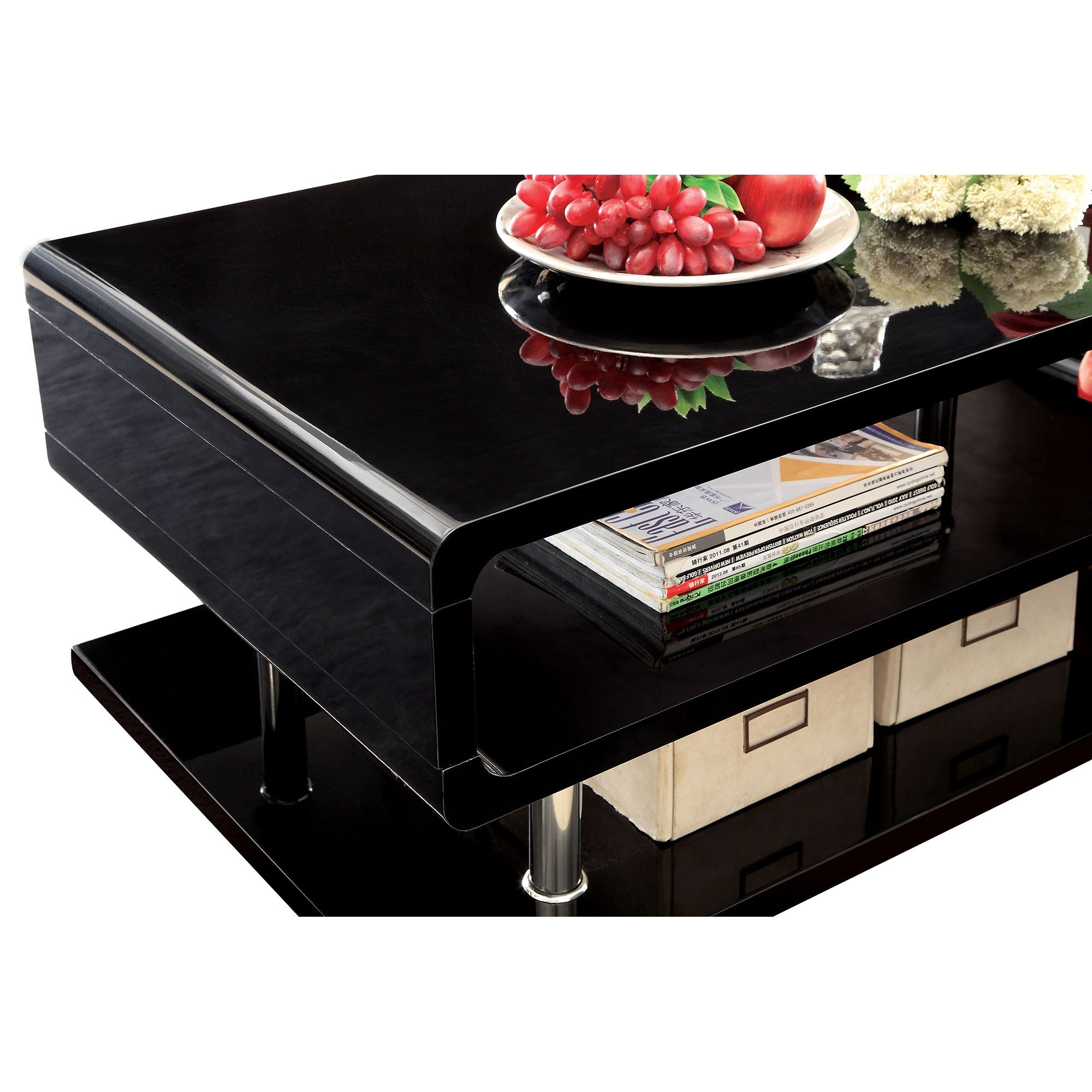 Ninove Black/Chrome End Table - Furniture 4 Less Outlet (Salinas,CA)