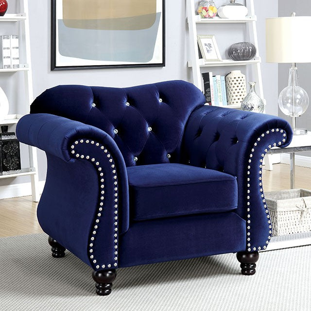 Jolanda Chair Blue & Grey - Furniture 4 Less Outlet (Salinas,CA)