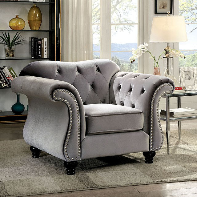 Jolanda Chair Blue & Grey - Furniture 4 Less Outlet (Salinas,CA)