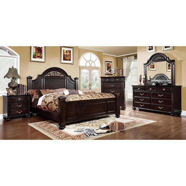 Syracuse Bed Cherry & Grey - Furniture 4 Less Outlet (Salinas,CA)