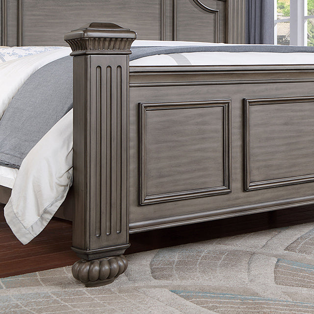 Syracuse Bed Cherry & Grey - Furniture 4 Less Outlet (Salinas,CA)