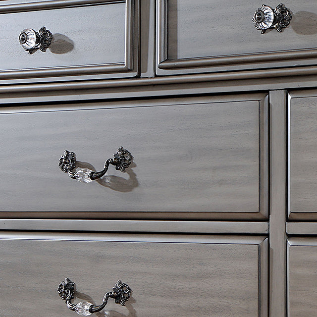 Syracuse Bed Cherry & Grey - Furniture 4 Less Outlet (Salinas,CA)