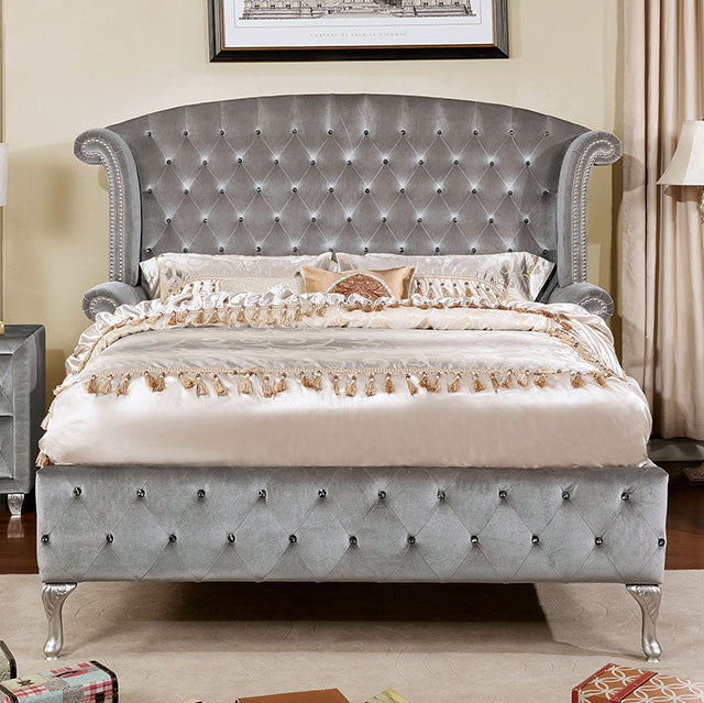 Alzir Gray E.King Bed - Furniture 4 Less Outlet (Salinas,CA)
