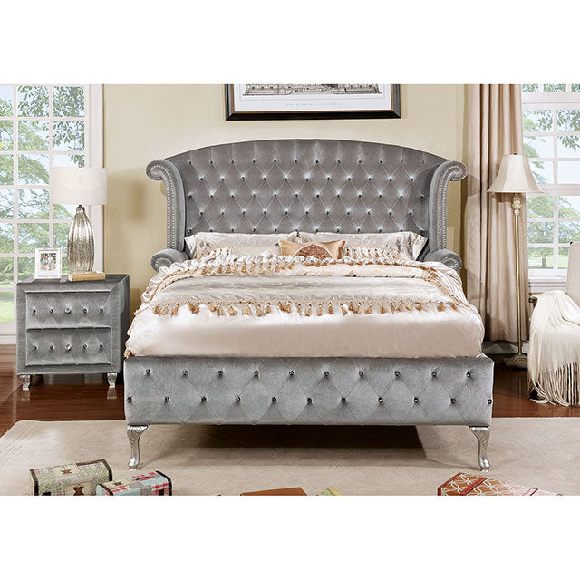 Alzir Gray E.King Bed - Furniture 4 Less Outlet (Salinas,CA)