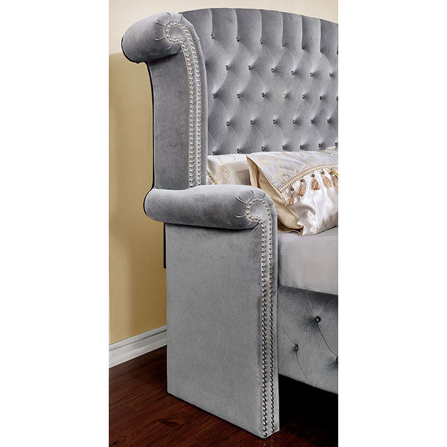 Alzir Gray E.King Bed - Furniture 4 Less Outlet (Salinas,CA)