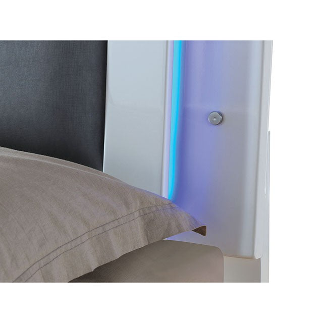 CLEMENTINE Glossy White Queen Bed - Furniture 4 Less Outlet (Salinas,CA)