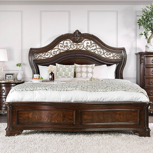 Menodora Brown Cherry Queen Bed image