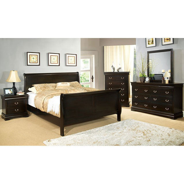 Louis Philippe Full Bed Expresso & White - Furniture 4 Less Outlet (Salinas,CA)