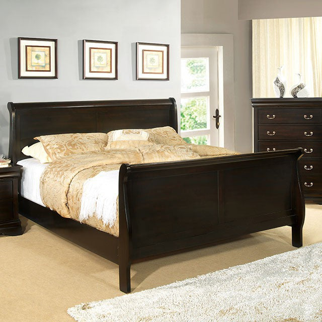 Louis Philippe Full Bed Expresso & White - Furniture 4 Less Outlet (Salinas,CA)