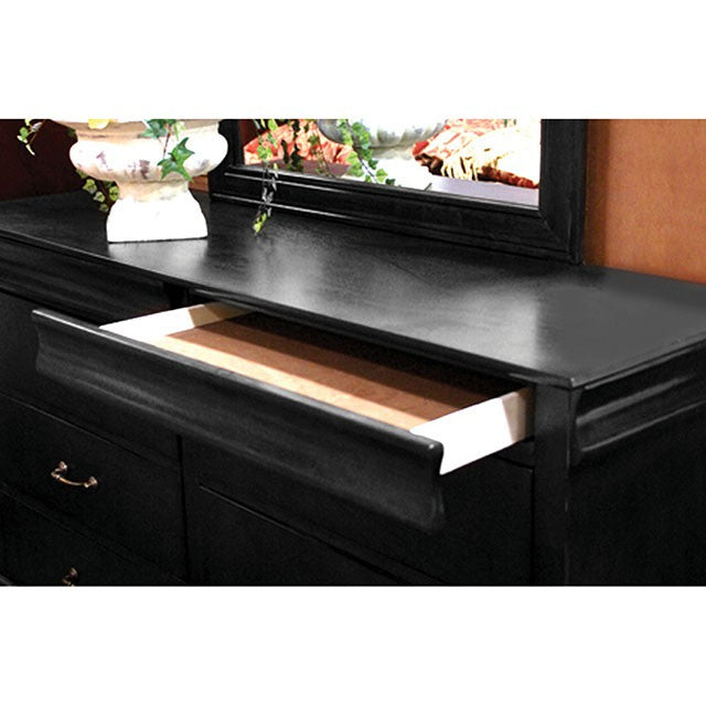 Louis Philippe Cal.King Bed Black & Grey - Furniture 4 Less Outlet (Salinas,CA)