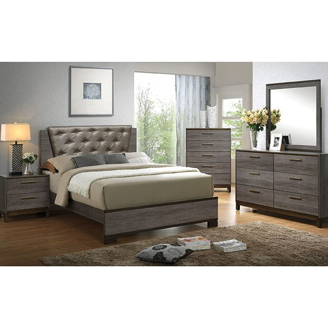 MANVEL Two-Tone Antique Gray Night Stand - Furniture 4 Less Outlet (Salinas,CA)