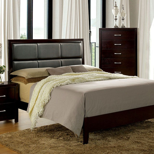 JANINE Espresso Cal.King & E.King Bed - Furniture 4 Less Outlet (Salinas,CA)