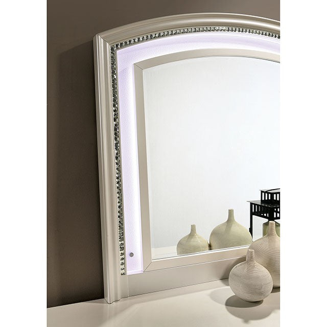 Maddie Bed White & Silver - Furniture 4 Less Outlet (Salinas,CA)