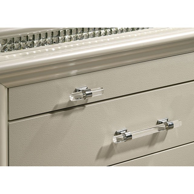 Maddie Bed White & Silver - Furniture 4 Less Outlet (Salinas,CA)