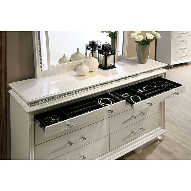 Maddie Bed White & Silver - Furniture 4 Less Outlet (Salinas,CA)