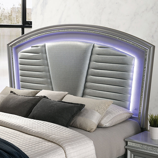 Maddie Bed White & Silver - Furniture 4 Less Outlet (Salinas,CA)