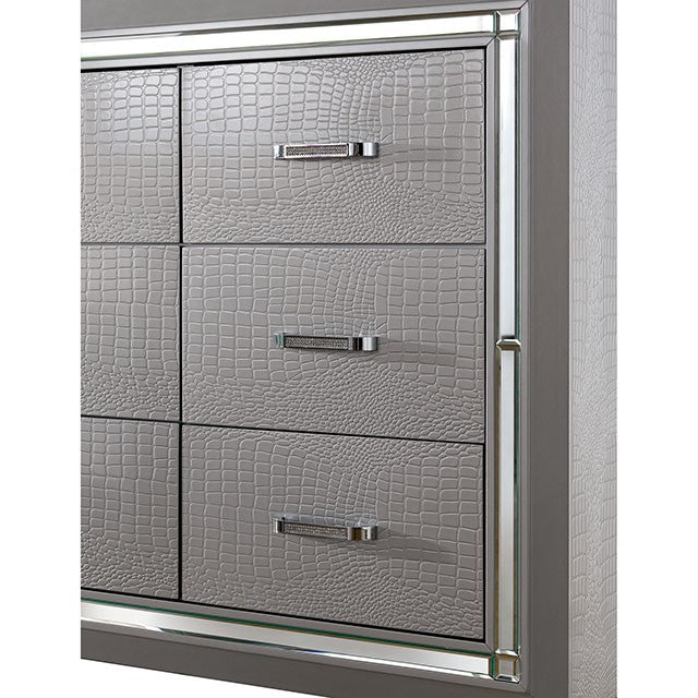 BELLANOVA Silver E.King Bed - Furniture 4 Less Outlet (Salinas,CA)