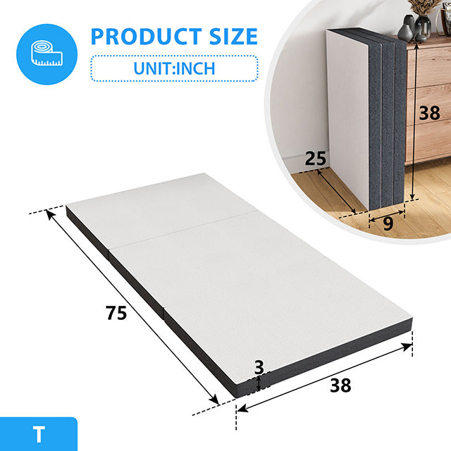 Hollyhock 3" Twin Tri-Fold Memory Foam Topper - Furniture 4 Less Outlet (Salinas,CA)