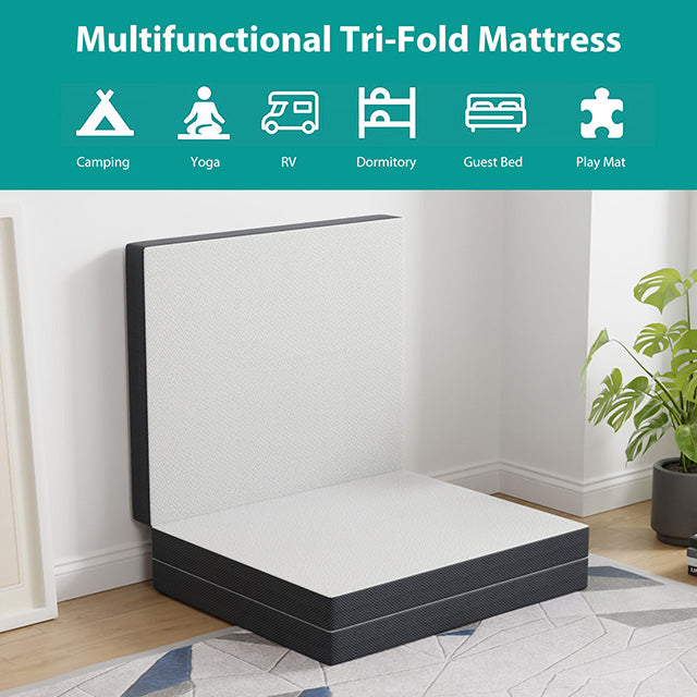 Hollyhock 4" Queen Tri-Fold Memory Foam Topper - Furniture 4 Less Outlet (Salinas,CA)