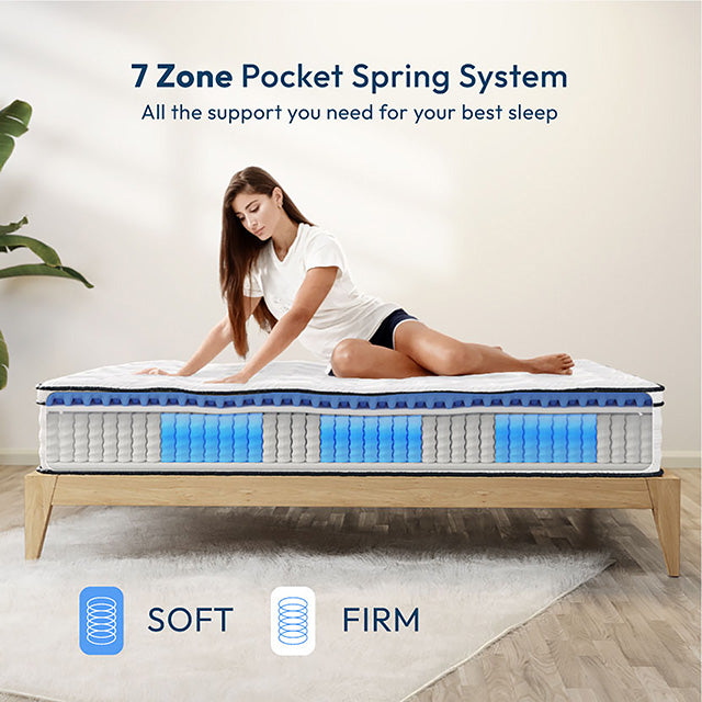 Salvia 12" Queen Hybrid Pocket Coil Mattress - Furniture 4 Less Outlet (Salinas,CA)