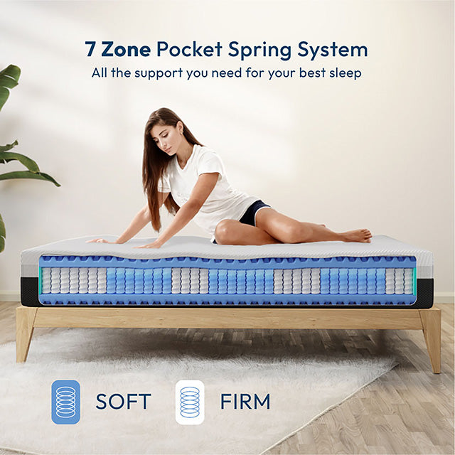 Verbena 12" Queen Hybrid Pocket Coil Mattress - Furniture 4 Less Outlet (Salinas,CA)