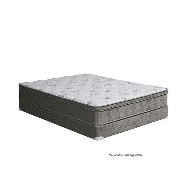 ALEKSA White, Gray 11" Euro Top Mattress, Full - Furniture 4 Less Outlet (Salinas,CA)