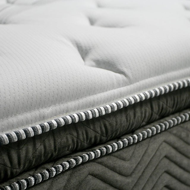 STORMIN White/Gray 13" Euro Pillow Top Mattress, Cal.King - Furniture 4 Less Outlet (Salinas,CA)