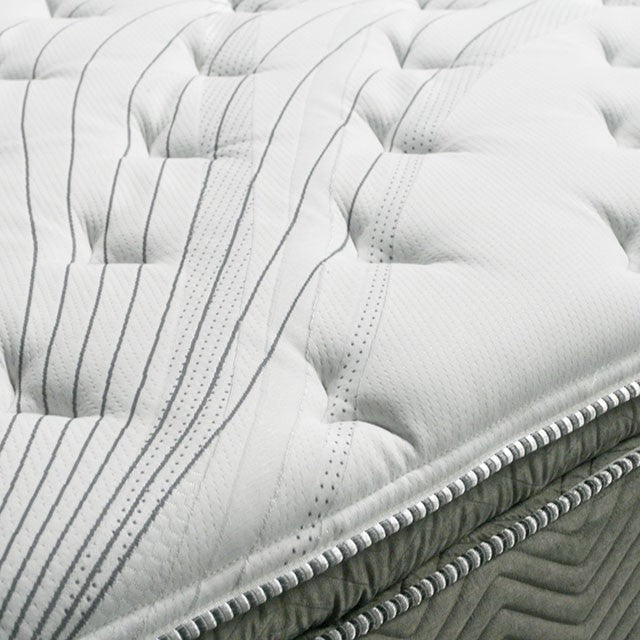 STORMIN White/Gray 13" Euro Pillow Top Mattress, Cal.King - Furniture 4 Less Outlet (Salinas,CA)
