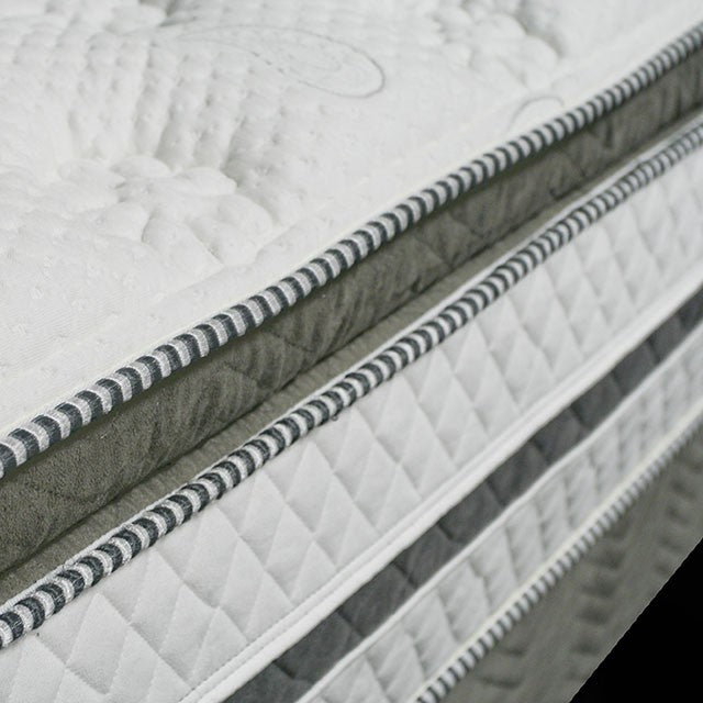 SIDDALEE White/Gray 16" Euro Pillow Top Mattress, E.King - Furniture 4 Less Outlet (Salinas,CA)