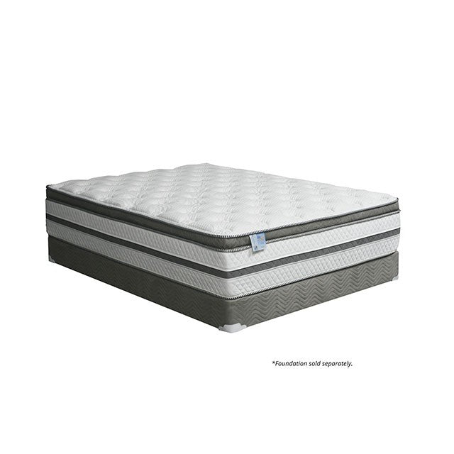 SIDDALEE White/Gray 16" Euro Pillow Top Mattress, E.King - Furniture 4 Less Outlet (Salinas,CA)