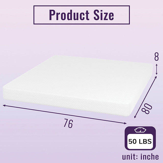 Nasturtium 8" E.King Bamboo Charcoal Infused Memory Foam - Furniture 4 Less Outlet (Salinas,CA)
