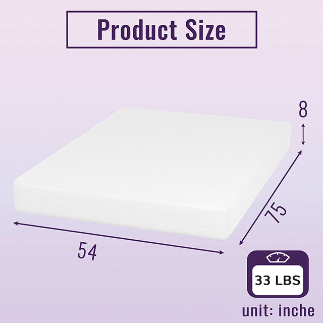 Nasturtium 8" Full Bamboo Charcoal Infused Memory Foam - Furniture 4 Less Outlet (Salinas,CA)