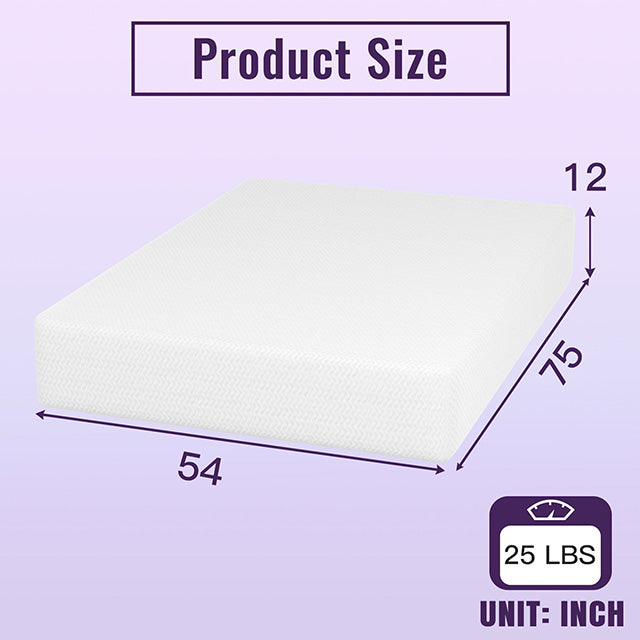 Nasturtium 12" Full Bamboo Charcoal Infused Memory Foam - Furniture 4 Less Outlet (Salinas,CA)