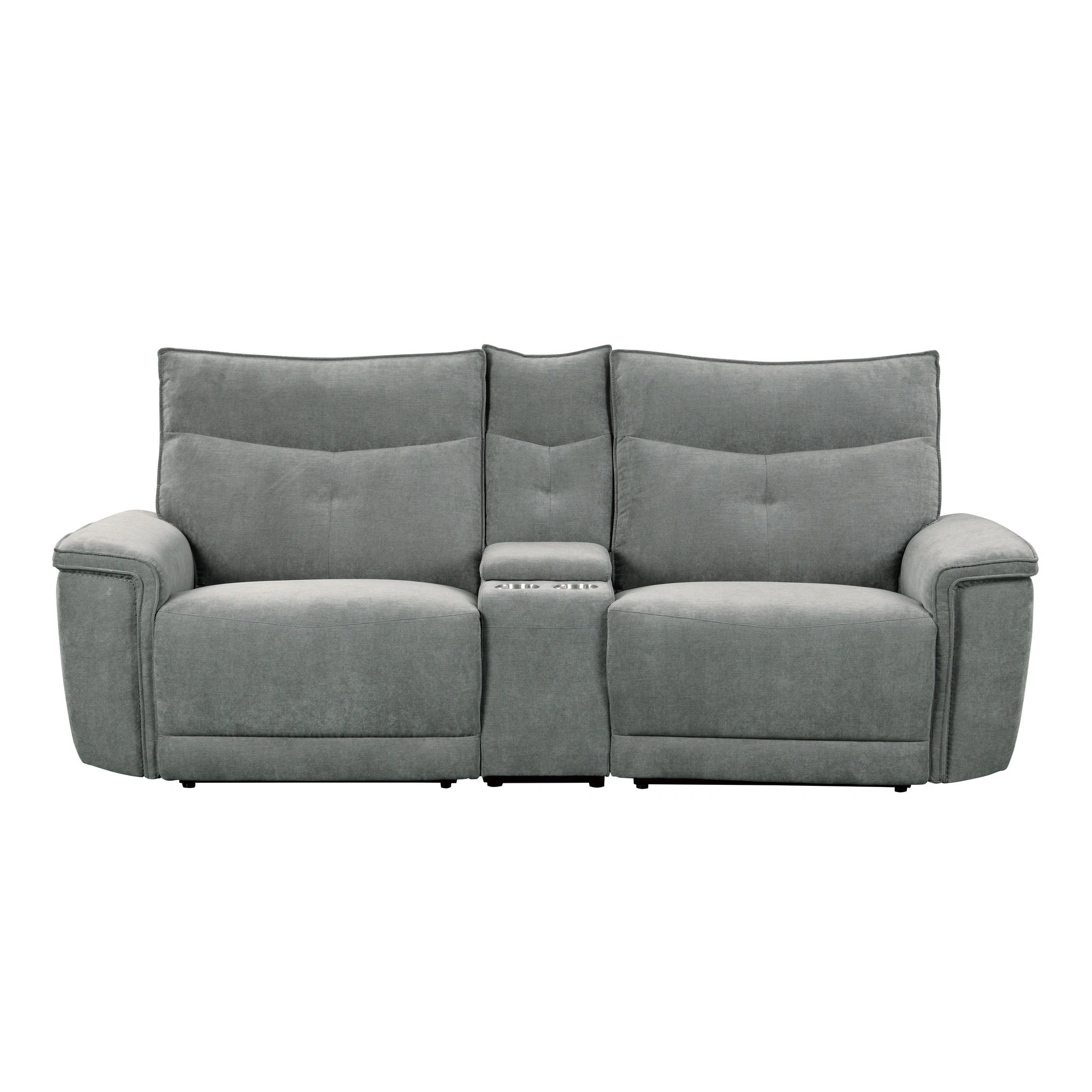 Tesoro-(3)Power Double Reclining Love Seat with Center Console, Power Headrests and USB Ports image