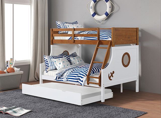 Nautia Twin/Full Bunk Bed Black & White - Furniture 4 Less Outlet (Salinas,CA)