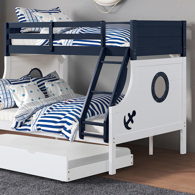 Nautia Twin/Full Bunk Bed Black & White - Furniture 4 Less Outlet (Salinas,CA)